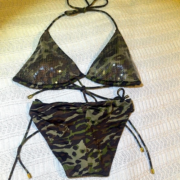 Victoria's Secret Camouflage Sequin Bikini Set - Picture 3 of 4